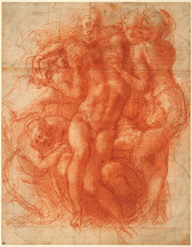 米开朗基罗·博那罗蒂 Michelangelo di Lodovico Buonarroti Simoni——素描草稿 (1)